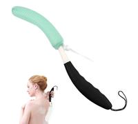 KkaFFe Back Scrubber for Shower，Mesh Sponge Shower Brush with Long Handle for Use in Back Shower,Bath Brush for Exfoliating Body Scrubber(Black-Green)