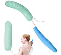 KkaFFe Long Handle Sponge Shower Brush, Handle Shower Brush, Back Scrubbing Brush. Suitable for Various Groups of People as a Bathing aid, Easy to Touch Every inch of Your Skin.