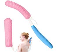 KkaFFe Long Handle Sponge Shower Brush,Handle Shower Brush, Back Scrubbing Brush. Suitable for Various Groups of People as a Bathing aid, Easy to Touch Every inch of Your Skin.