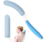 KkaFFe Long Handle Sponge Shower Brush, Handle Shower Brush, Back Scrubbing Brush. Suitable for Various Groups of People as a Bathing aid, Easy to Touch Every inch of Your Skin. (Blue)