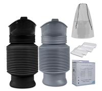 KkaFFe Pee Bottles for Men, Adjustable Emergency Urinal, Car Pee Bottle for Men and Women, Portable Toilet for Car, Shrinkable Personal Mobile Toilet,Urine Bottle (Grey and Black)