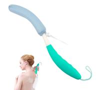 KkaFFe Shower Body Brush Skin Exfoliating Curved Back Scrub Massage Bath Extra Large Handle European and American Hand-Shaped Removable Bold Long Washer (Green-Green), 43cm