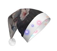 KKAFGBV Adult LEDDragonfly Pink Petals Printed Santa Hat - Holiday Party Supplies Light Up Santa Hat (Adults and Kids)
