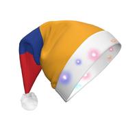 KKAFGBV Adult LEDFlag of Armenia Printed Santa Hat - Holiday Party Supplies Light Up Santa Hat (Adults and Kids)
