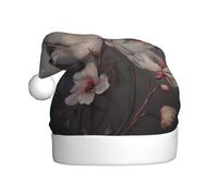 KKAFGBV Classic Dragonfly Pink Petals Printed Santa Hat - Unisex, perfect for Christmas and New Year parties