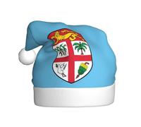 KKAFGBV Classic Fiji Flag Printed Santa Hat - Unisex, perfect for Christmas and New Year parties