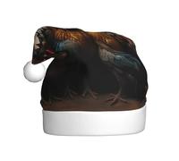 KKAFGBV Classic Rooster Family Portfolio Printed Santa Hat - Unisex, perfect for Christmas and New Year parties