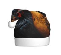 KKAFGBV Classic roosters dressed in many colors Printed Santa Hat - Unisex, perfect for Christmas and New Year parties