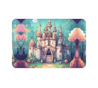KKAFGBV Classical castle Printed welcome mat â€“ for indoor and outdoor entrances, patios, porches, non-slip and waterproof doormats
