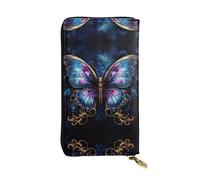 KKAFGBV Fantasy Illustrated Butterfly Printed Leather Long Clutch â€“ Stylish and Slim with ID Window and Credit Card Compartment.