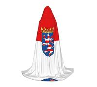 KKAFGBV Flag of Hesse Printed full-length hooded cape, unisex, suitable for teen Halloween and Christmas role playS