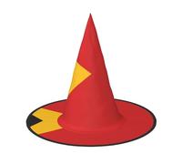 KKAFGBV Flag of Timor-Leste Halloween printed gothic wizard hat, witch accessories, masquerade, cosplay and party decorations