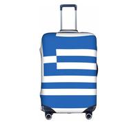 KKAFGBV Greek Flag Printed Suitcase Cover-Resistant for 18-22 Inch Wheeled Suitcases, Must-Have Travel Essential