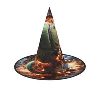 KKAFGBV Lightning Fever Tennis Halloween printed gothic wizard hat, witch accessories, masquerade, cosplay and party decorations