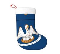 KKAFGBV Louisiana State Flag Printed Christmas stockings â€“ fireplace hanging decorations, for holding candy and greeting cards.