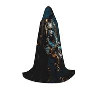 KKAFGBV Medieval War Horses Printed full-length hooded cape, unisex, suitable for teen Halloween and Christmas role playL