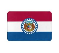 KKAFGBV Missouri State Flag Printed welcome mat â€“ for indoor and outdoor entrances, patios, porches, non-slip and waterproof doormats