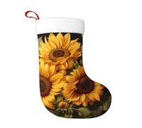 KKAFGBV Personalized with the yellow sunflower Printed Double-Sided Christmas Stockings â€“ Festive Fireplace Hanging Decor, Tree Decoration