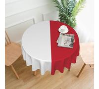 KKAFGBV Round Flag of Malta printed decorative tableclothâ€“60 inches, washable polyester tablecloth, suitable for dining tables