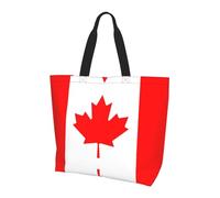 KKAFGBV Stylish and Luxurious Canadian flag Printed handbagâ€“Large Capacity, Lightweight and Foldable Shopping Bag