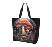 KKAFGBV Stylish and Luxurious Forest Wild Mushroom Art Printed handbagâ€“Large Capacity, Lightweight and Foldable Shopping Bag