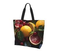 KKAFGBV Stylish and Luxurious Fresh Grapefruit Lemon Printed handbagâ€“Large Capacity, Lightweight and Foldable Shopping Bag