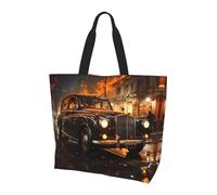 KKAFGBV Stylish and Luxurious London Black Cab Printed handbagâ€“Large Capacity, Lightweight and Foldable Shopping Bag