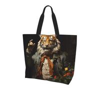KKAFGBV Stylish and Luxurious Mr. Dancing Tiger Printed handbagâ€“Large Capacity, Lightweight and Foldable Shopping Bag