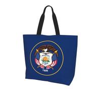 KKAFGBV Stylish and Luxurious Utah Flag Printed handbagâ€“Large Capacity, Lightweight and Foldable Shopping Bag