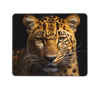 KKAFGBV The deep-eyed leopard Printed Comfortable Mouse Padâ€“Non-Slip PU Leather Base, Smooth & Modern Design for Office, HomeUse7.9 x 9.5 in