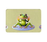 KKAFGBV The funny frog doing yoga Printed welcome mat – for indoor and outdoor entrances, patios, porches, non-slip and waterproof doormats