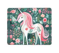 KKAFGBV Unicorn with pink hair Printed Comfortable Mouse Padâ€“Non-Slip PU Leather Base, Smooth & Modern Design for Office, HomeUse7 x 8.6 in