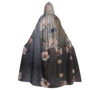 KKAFGBV Unisex Dragonfly Pink Petals Printed Hooded Robe Cape - Perfect for Halloween, Christmas, Carnival, Disco Party and more.