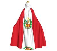 KKAFGBV Unisex Flag of Peru Printed Hooded Robe Cape - Perfect for Halloween, Christmas, Carnival, Disco Party and more.