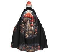 KKAFGBV Unisex Forest Wild Mushroom Art Printed Hooded Robe Cape - Perfect for Halloween, Christmas, Carnival, Disco Party and more.