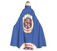 KKAFGBV Unisex Minnesota State Flag Printed Hooded Robe Cape - Perfect for Halloween, Christmas, Carnival, Disco Party and more.
