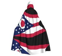 KKAFGBV Unisex Ohio State Flag Printed Hooded Robe Cape - Perfect for Halloween, Christmas, Carnival, Disco Party and more.