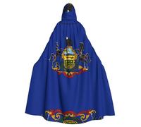 KKAFGBV Unisex Pennsylvania State Flag Printed Hooded Robe Cape - Perfect for Halloween, Christmas, Carnival, Disco Party and more.