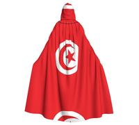 KKAFGBV Unisex Tunisian flag Printed Hooded Robe Cape - Perfect for Halloween, Christmas, Carnival, Disco Party and more.