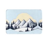 KKAFGBV White Snowy Mountains Printed welcome mat â€“ for indoor and outdoor entrances, patios, porches, non-slip and waterproof doormats