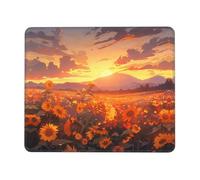 KKAFGBV Yellow sunflowers at sunset Printed Comfortable Mouse Padâ€“Non-Slip PU Leather Base, Smooth & Modern Design for Office, HomeUse8.3 x 10.3 in