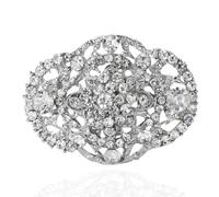 KKAMAGI Vintage Flower Buckle Pin for Women Palace Style Rhinestone Dress Brooch Overcoat Jacket Waist Belt Jewelry, 1.8*2.4in, Metal, no gemstone