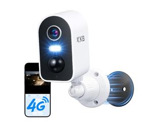 KKB 4G LTE Cellular Security Camera Magnetic, No WiFi Security Cameras Indoor Built-in SIM, 2K Wireless Outdoor Off-Grid Battery Camera Without Internet, AI Detection, Color Night Vision, 2-Way Audio