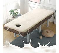 KKCD Beauty Salon Bed Mattress 3cm Thick Memory Foam Mattress Topper for Massage Table Spa Bed Mattress Pad with Breathe Hole Massage Accessories Protective Pad Square Head,Beige,75x190cm