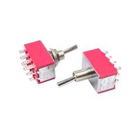 KKCZOFMJ 1pc MTS-402 Toggle Switch Red 12Pins 2 Position ON ON 12P2T 5A/120V-2A/250VAC