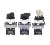 KKCZOFMJ Push Button switches XB2B Short Handle/Long Handle switches self-Locking Reset selector switches(XB2BD73C)