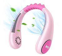 Kkdi Kids Neck Fan, Portable Bladeless Fan for Kid 4-14Y Girls & Boys, 2600mAh USB Personal Mini Fan Cooling Fan for Travel/Camping/Study, 4 Speeds, Lightweight, Compact, Perfect Summer Gifts for Kids
