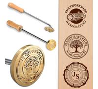 KKHH Branding Iron Custom for Wood, Leather & Food - Personalized Logo Stamp for DIY Crafts, Professional Woodworking, Leathercraft & Baking - Flame Heated Metal Branding Tool