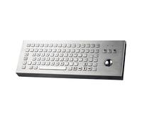 KKHIUHU Stainless Steel Desktop Explosion-Proof Keyboard, Trackball Mouse, Industrial-Grade Keyboard(PS2)
