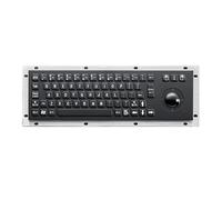 KKHIUHU Waterproof IP65 Vandal Proof Panel Mount USB Wired Stainless Steel Industrial Metal Keyboard With Trackball Mouse(PS2 Cable)